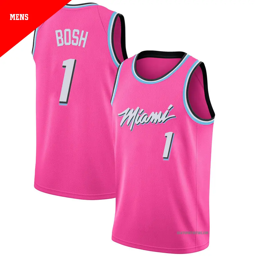 1 Men s Chris Bosh Miami Heat 2018 19 Swingman Pink JerseyEarned Edition